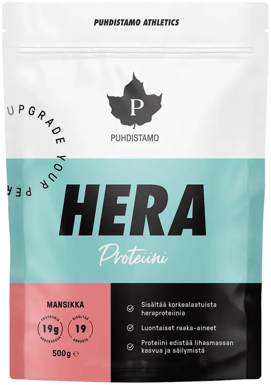 Puhdistamo Athletics Heraproteiini Mansikka 500 g