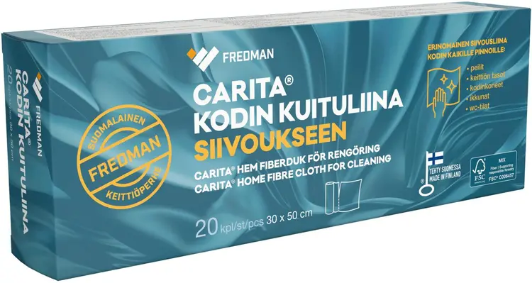 Fredman Carita® Kodin kuituliina siivoukseen 30x50 cm 20 kpl