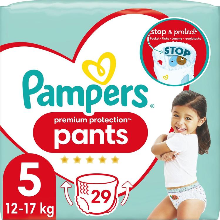 Pampers 29kpl Premium Protection Pants S5 12-17kg housuvaippa