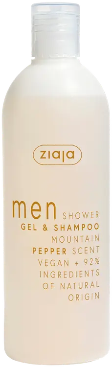 Ziaja Men 2in1 suihkugeeli-shampoo pippuri 400 ml vegaaninen
