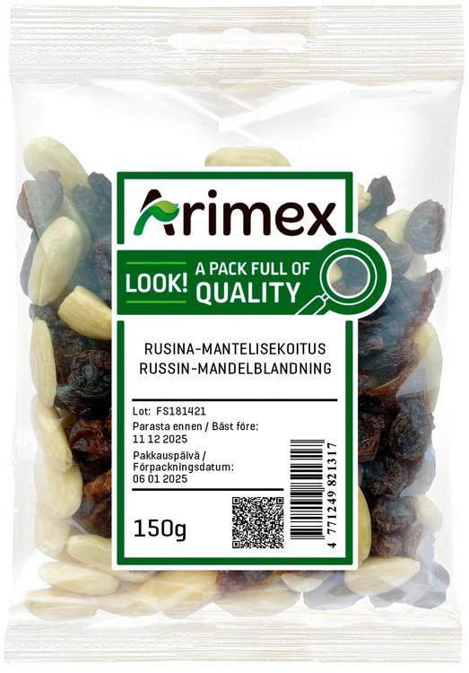 Arimex Manteli-rusinasekoitus 150g