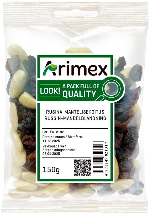 Arimex manteli-rusinasekoitus 150g