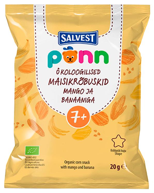 Põnn öko maisikrõbuskid mango,banaan 20g