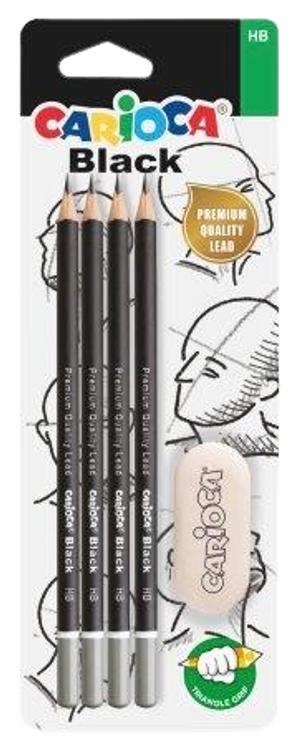 Harilik pliiats carioca black hb 4 tk