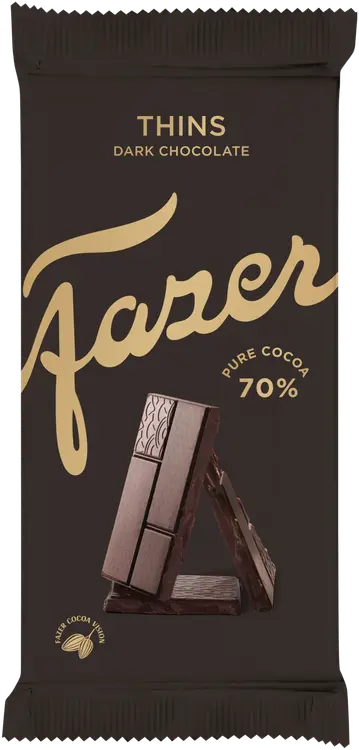 Karl Fazer Thins tumma suklaa 70% kaakaota suklaa levy 95g