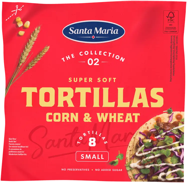 Santa Maria 200G Tortilla Corn & Wheat Small (8-pack) 200Gx14
