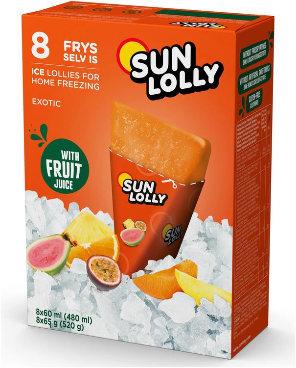 Sun Lolly Exotic Kotona jäädytettävä mehujää 8x60ml/65g