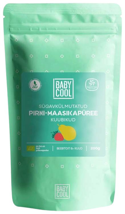 Sügavkülmutatud pirni-maasikapüree kuubikud 200g
