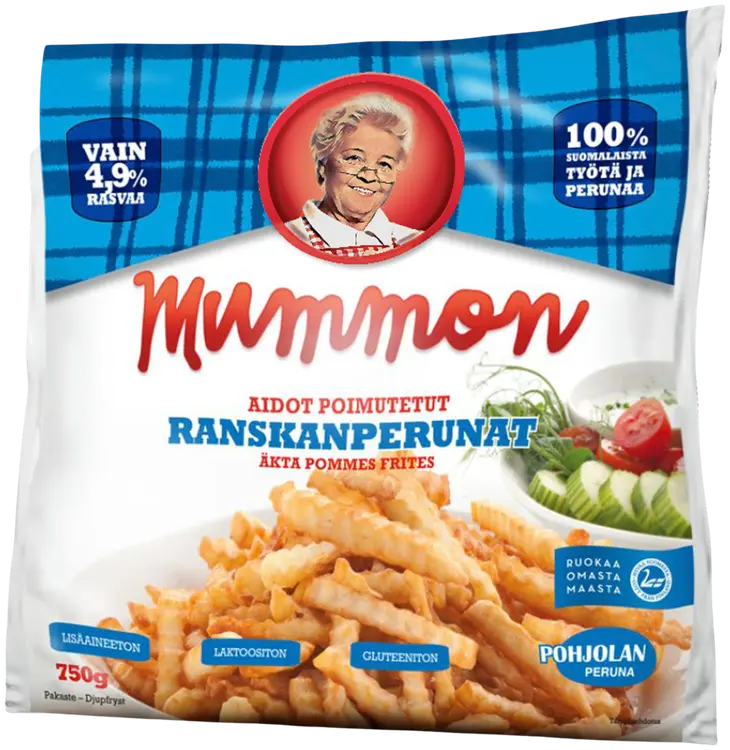 Mummon poimutetut ranskanperunat 750 g, pakaste