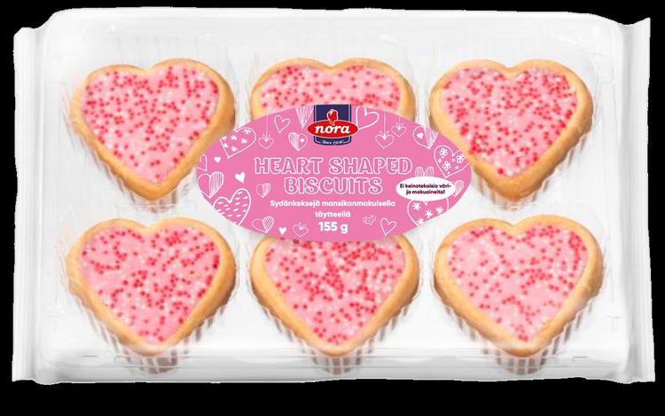 Nora heart shaped biscuits 155g