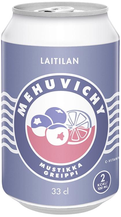 Laitilan Mehuvichy Mustikka-Greippi 0,33L kivennäisvesi