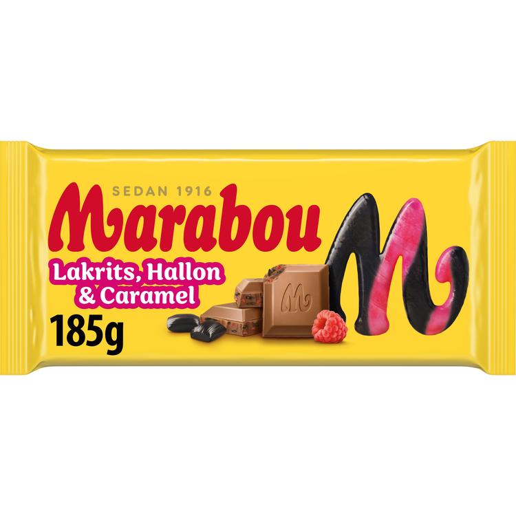 Marabou  Lakrits, hallon&caramel suklaalevy 185g
