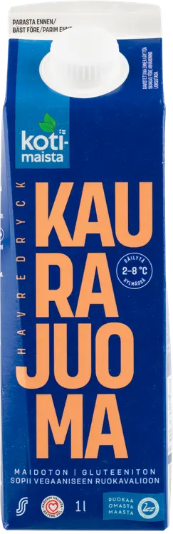 Kotimaista Kaurajuoma 1 l gluteeniton