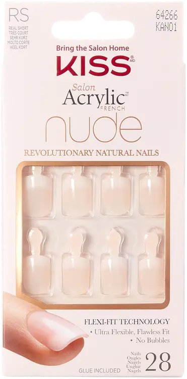 Kiss Nails Salon Acrylic Nude French 28 kpl nail kit, KAN01