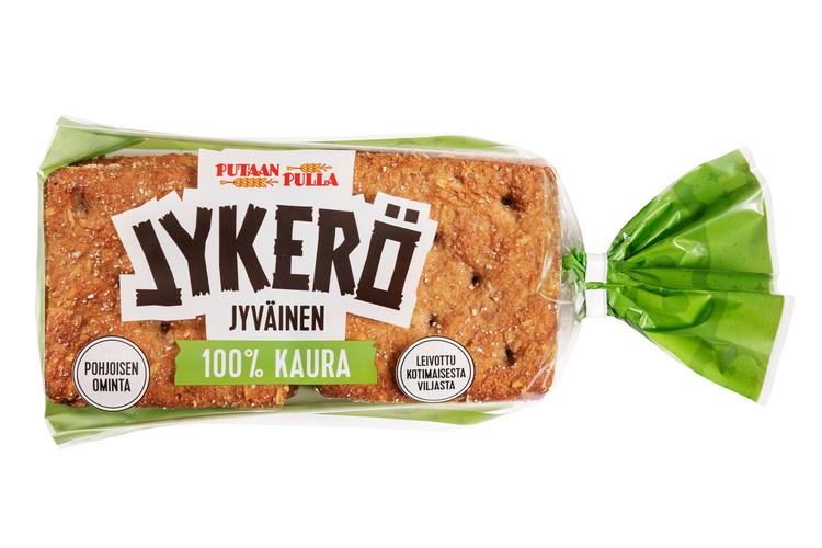 PutaanPulla 100% Kaura Jykerö 6 kpl/360g jyväinen halkaistu kaurapalaleipä