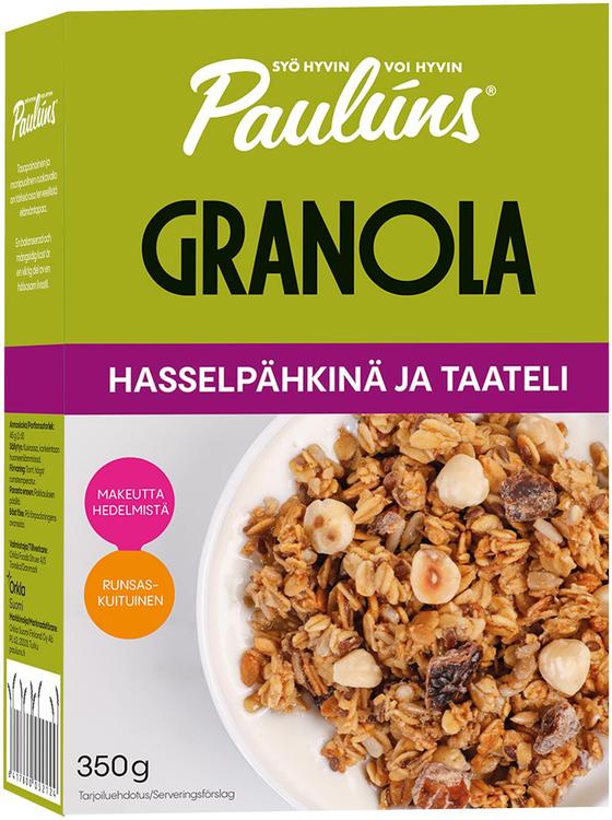 Paulúns hasselpähkinä ja taateli granola 350g
