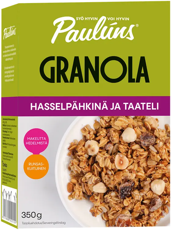 Paulúns hasselpähkinä ja taateli granola 350g