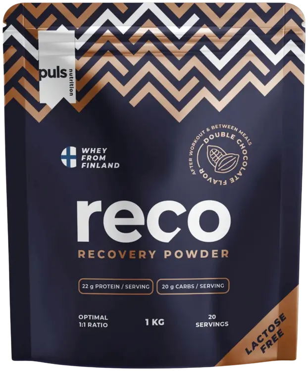 PULS RECO 1kg Suklaan makuinen proteiini-hiilihydraattijuomajauhe