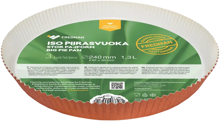 Fredman iso piirasvuoka kartonkia Ø24cm 3kpl
