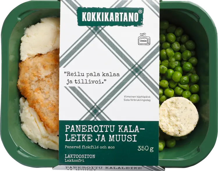 Kokkikartano Paneroitu kalaleike ja muusi 350g