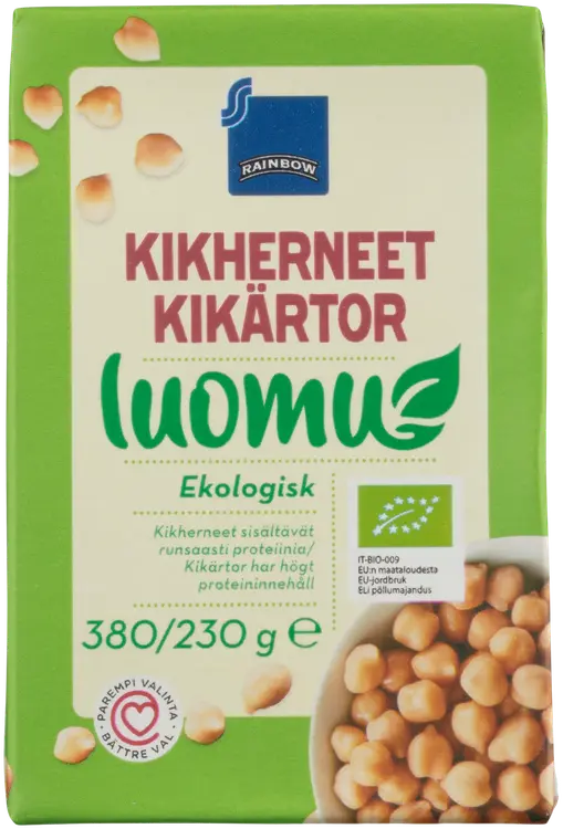 Rainbow kikherneet suolaliemessä luomu 380/230 g