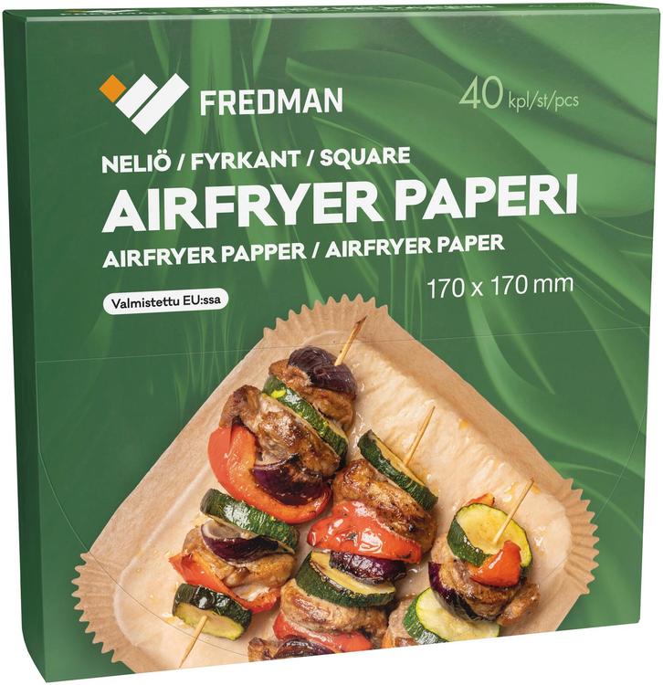 Fredman airfryer paperi neliö 170x170mm 40kpl
