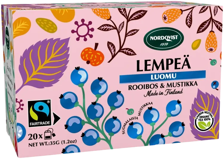Nordqvist Lempeä Rooibos & Mustikka 20 x 1,75g FI-EKO-201 FT