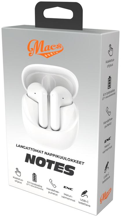Nööpkõrvaklapid Macs Notes valge