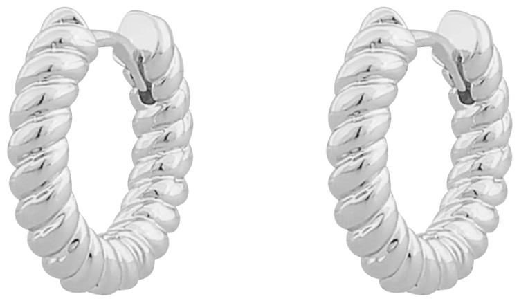 Deia twist rengas korvakoru 15 mm hopeanvärinen
