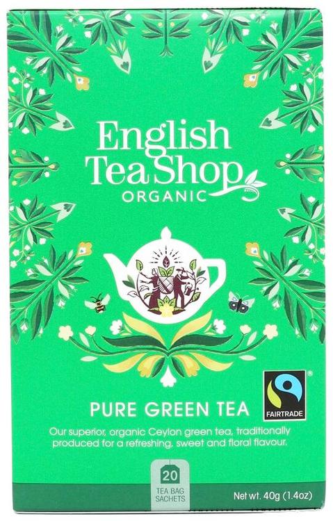 English Tea Shop Luomu Vihreä Tee Pure Green 20 pss 40g