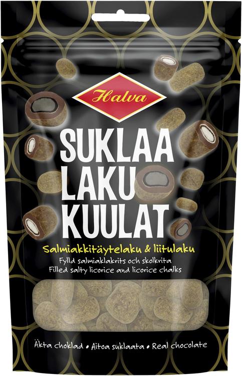 Halva Suklaalakukuulat Salmiakkitäytelakritsi & Liitulaku 130g