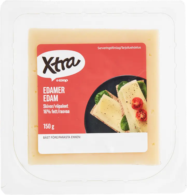 Xtra Edam 16 % juustoviipaleet 150 g