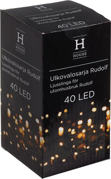 House ulkovalosarja Rudolf, 40 LED-lamppua