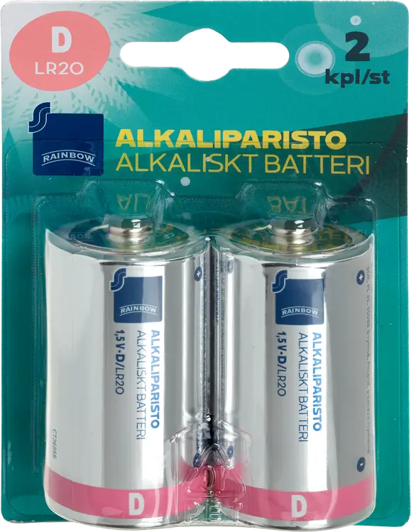 Rainbow alkaliparisto D/LR20 1,5V 2 kpl