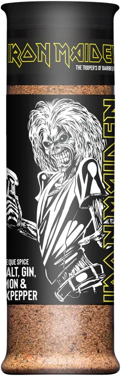 Iron Maiden Barbeque mauste, merisuola, gini, sitruuna ja mustapippuri mausteseos.