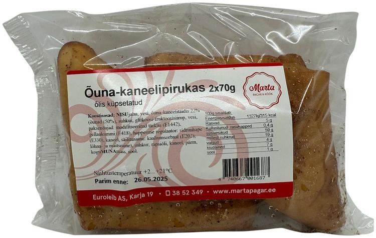 Marta Pagar Õuna-kaneeli pirukas õlis 2x70 g