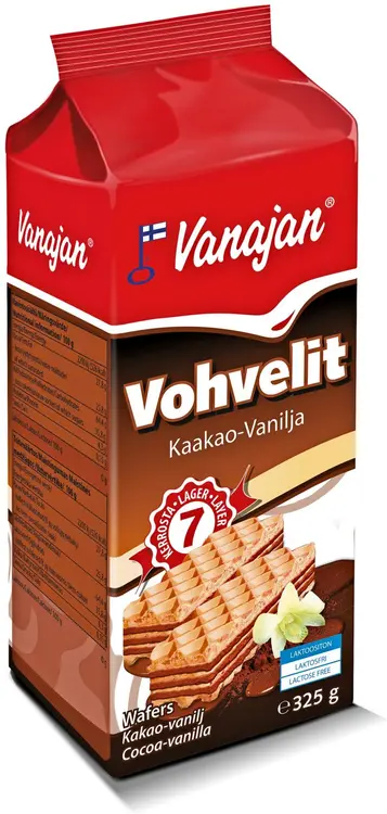 Vanajan Kaakao-vaniljavohveli 325g