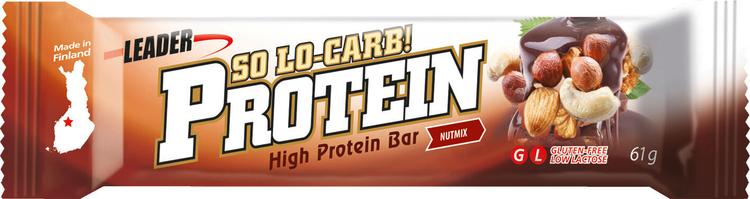 Leader Protein so much taste gluteeniton proteiinipatukka pähkinäsekoitus ja tummansuklaanmakuinen 61g