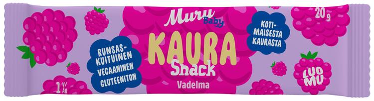 Muru Baby Kaura Snack vadelma 1 v 20 g luomukaurapatukka