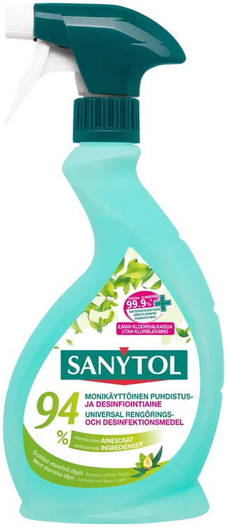 Sanytol Monikäyttöinen puhdistus- ja desinfiointiaine, 94% kasviperäiset ainesosat, 500 ml