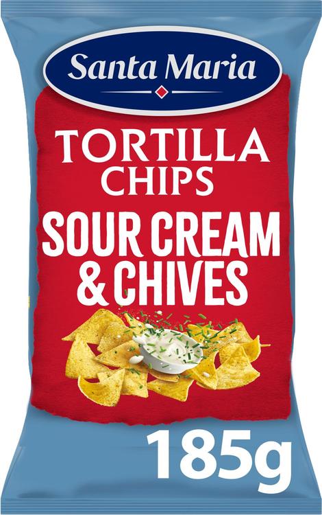 Santa Maria Tortilla Chips Sourcream&Chive, maisikrõpsud, 185g