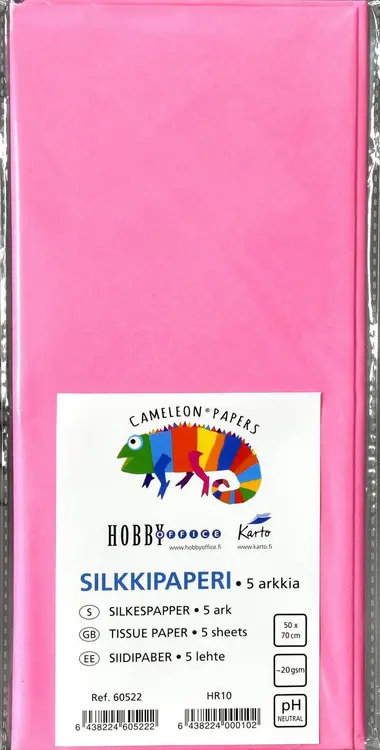 Silkkipaperi 50x70 cm pinkki 5 ark