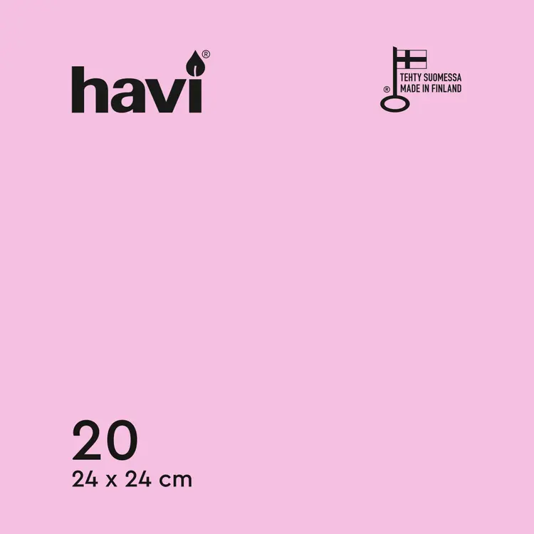 Havi lautasliina tissue vaaleanpunainen 24cm 20kpl