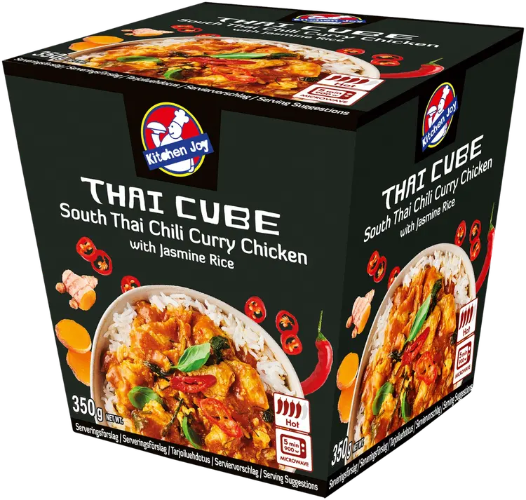 350g Kitchen Joy South Thai Chili Curry kanaa ja jasmiiniriisiä, pakasteateria