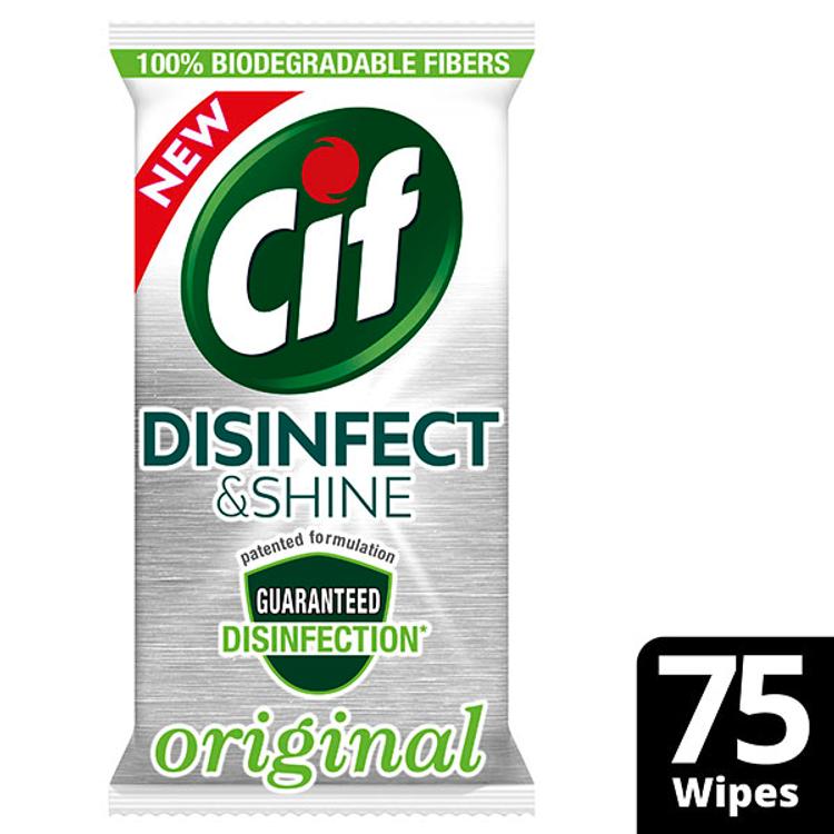 Cif Disinfect & Shine Yleispuhdistusliina Desinfioiva 75 kpl