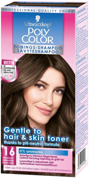 Schwarzkopf Poly Color 16 Keskiruskea Sävyteshampoo