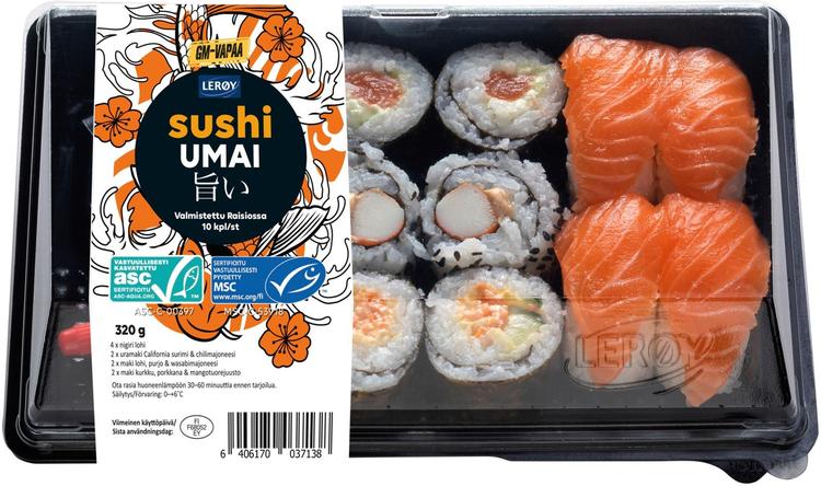Lerøy Sushi 10 kpl Umai ASC, MSC 320 g