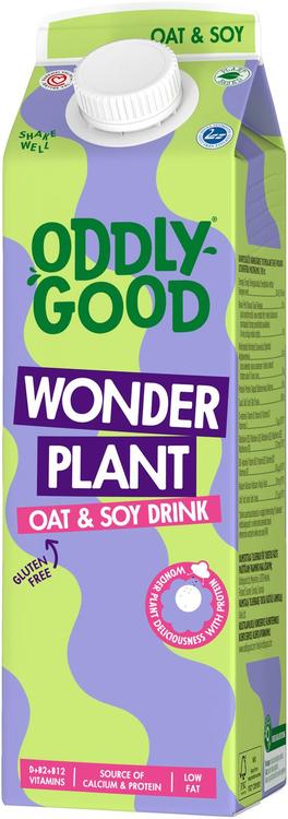 Oddlygood® Wonder Plant kaura-soijajuoma 1 l UHT gluteeniton