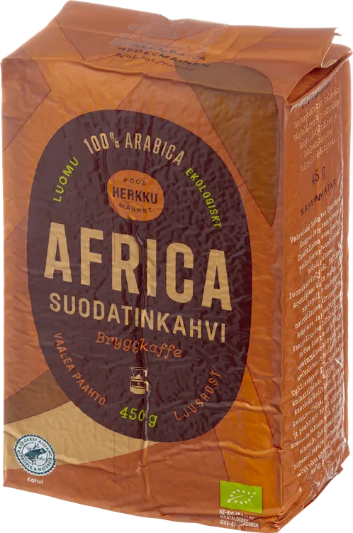 Herkku Luomu Africa Suodatinkahvi 450 g vaalea paahto