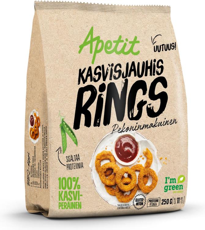 Apetit Kasvisjauhis rings pekoninmakuinen pakaste 250g
